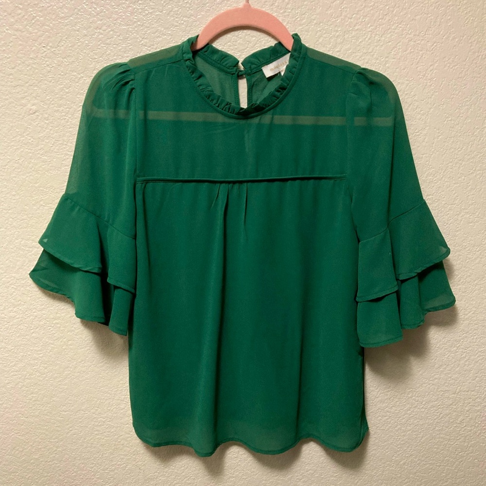 Anthropologie Monteau Holiday Green Blouse!